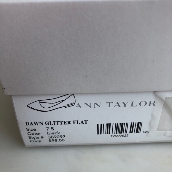 Ann Taylor Dawn Black Glitter Flats 7.5 New Flats & Loafers